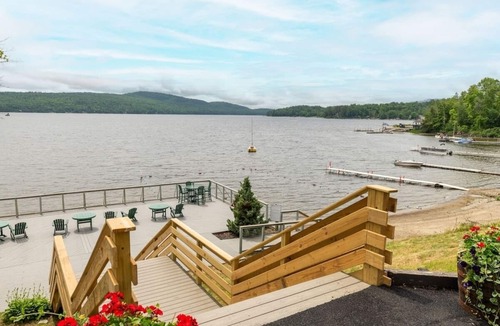 Schroon Lake Hotel | Enjoy Scenic Sunset from Outdoor Firepit | Perfect For Family Stay + Pool Access