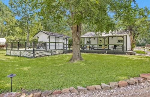 Montgomery Cottage | Entire Cottage Getaway | Pond Fire Pit Deck