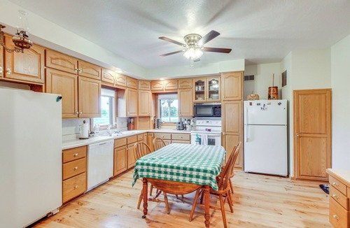 Neosho County House | Erie Farmhouse w/Fire Pit + Grill: Pets Welcome!