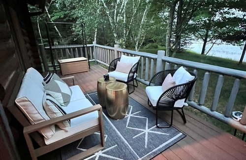 Markville Cabin | Escape to a Beautiful 4-Bedroom 2-Bath Waterfront Log Home in Danbury, Wisconsin