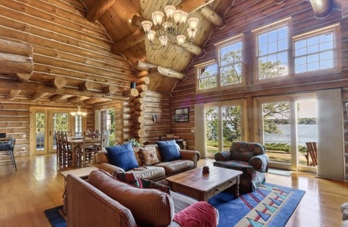 Powers Lake House | Exceptional six-bedroom log home on Powers Lake -12 minutes from Lake Geneva