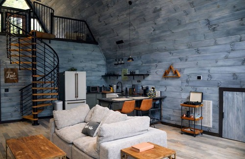 Dobson Cabin | Exclusive Couples Getaway with Romantic Amenities, Private & Beautiful A-Frame