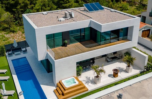 Starigrad Villa | Exclusive Villa Calma II - heated pool&spa sea view, quiet area, family
