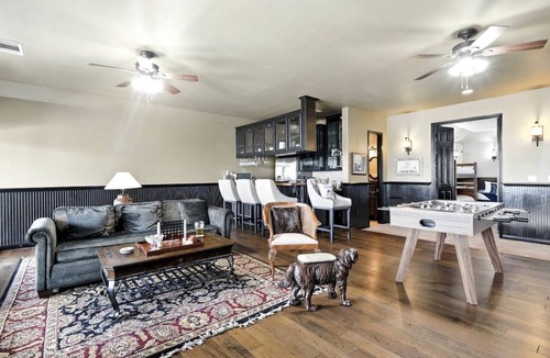 Rocky Ridge House | Experience luxury on Lake Travis! Enjoy stunning lake views, a private pool, spa, fire pit, and plenty of space for the whole crew. This gated retreat sleeps 17+ and features a chef’s kitchen, bar, media room, game room, dedicated office, playscape,