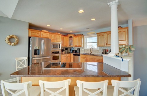 Ocean City Beach House | Experience ocean views at Shore Blessed, a spacious 5-bedroom cottage in North Topsail Beach.