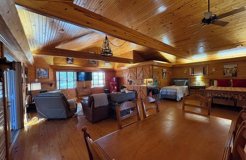 Pleasant Grove Cabin | Experience the Ozarks in style with the Waterfall Cabin! Tons of Amenities!
