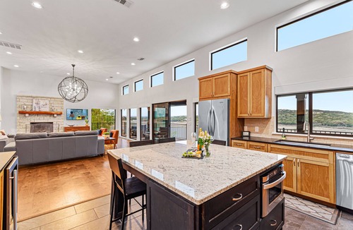 Volente Villa | Family & dog friendly luxury waterfront home with pool, hot-tub and boat dock