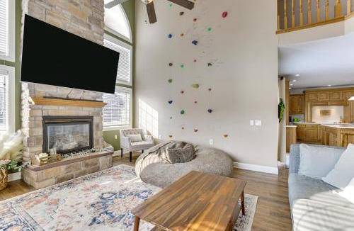 Summit Station House | Family Home on 9 Acres! Climbing Wall & Gym