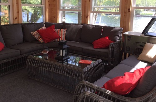 Rama House | Family sized cottage with dock,deck,gazebo,firepit,small sandy beach.