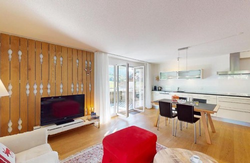 Lenz Apartment | Family ski oasis with mountain view
