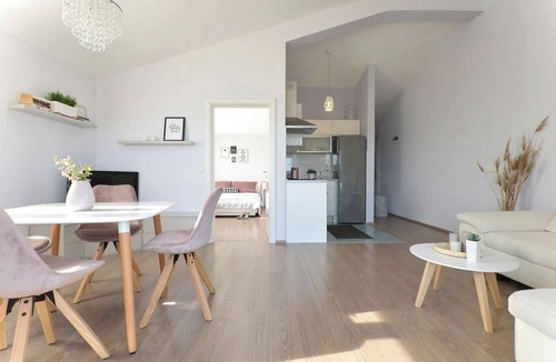 Seget Donji Apartment | Fantastic beachfront apartment with private balcony on the Adriatic.Top location