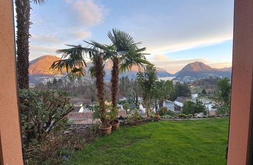 Porza Apartment | Fantastic lake-view getaway in private mediterranean villa, pool, NL-00008407
