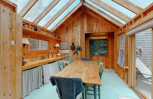 Orland House | Fantastic property on the pond with firepit, wraparound deck, & kayaks