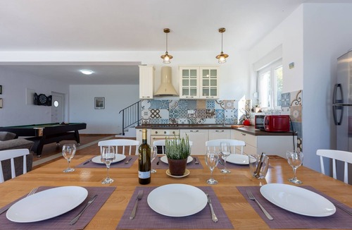 Smrika House | Fascinating villa with fantastic sea views to the island of Krk with private pool, table tennis, billiards, barbecue