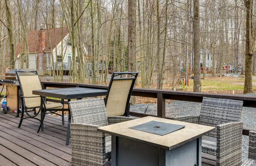 Thornhurst House | Fire Pit and Deck Inviting Pocono Lake Home