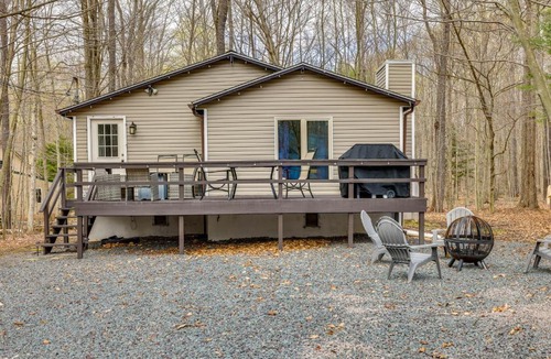 Thornhurst House | Fire Pit & Deck: Inviting Pocono Lake Home
