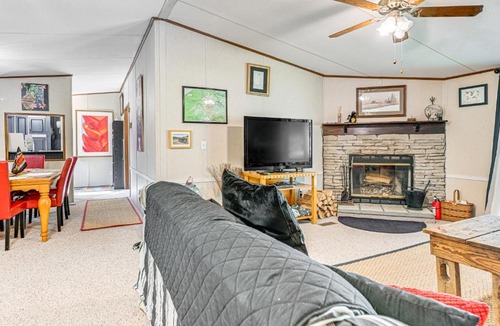 Robbinsville House | Fire Pit & Decks: Creekside Cabin in Robbinsville
