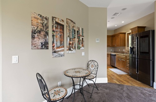 North Tustin Apartment | Fireplace & Terrace North Tustin