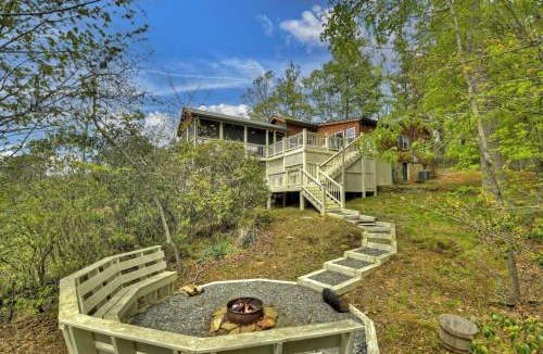 Mineral Bluff Villa | Fireside Bluff - Relax around the fire with lush views