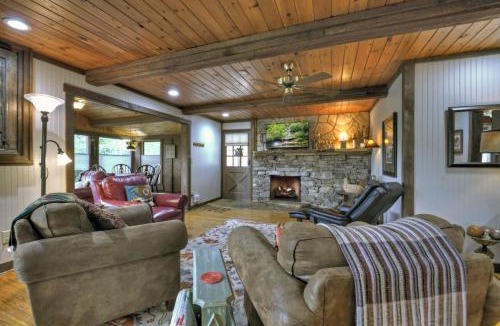 Mineral Bluff Villa | Fireside Bluff - Relax around the fire with lush views
