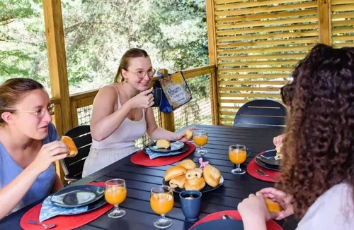 Champel House | Flower Camping Mas de Champel * - Mobile-Home 30m2 Premium - 2 bedrooms - Covered terrace - CLIM + TV + sheets + towels included 4 people