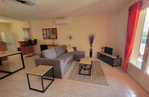 Saint-Jean-de-Maruejols-et-Avejan House | Quiet villa with view, air conditioning and swimming pool. Near Vallon. Gard/Ardeche.