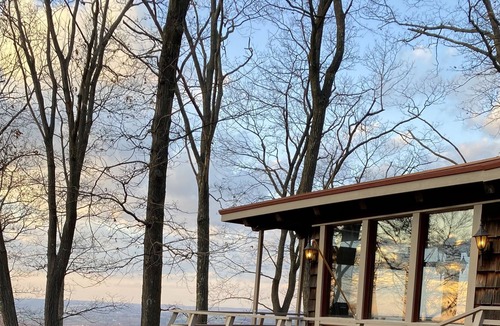 Connellsville House | Frank Lloyd Wright inspired property with sweeping views