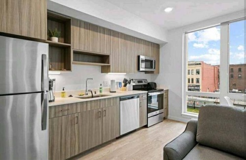 Riverside Apartment | Free Secured Parking! Walk 2 Riverfront & Conv Center + EV Charger