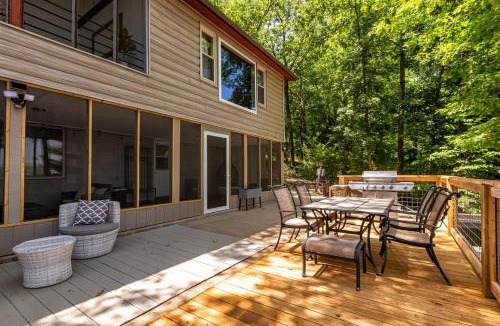 Goreville House | French Country Cottage Dock & Screened Porch