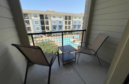 Frisco Apartment | Frisco 1BR Suite w/Private Balcony + Pool View | Walk to Shops & Dining