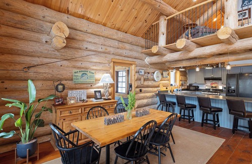 Baldwin Cabin | Full Scribed Log Cabin Nestled in along the banks of the Pere Marquette