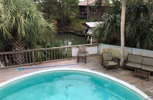 Alligator Point House | Fun Beach House on Canal with Pool/Upstairs/