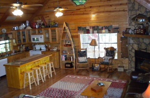 Whispering Hills Cabin | Fun Time Is Now! Lakefront Log Cabin, Dock, Fire Pit, Fish, Swim, Views, Relax +