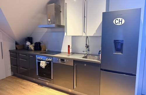 Gwatt Apartment | GalleryLoft Wintertime Lake Thun&Mountainview