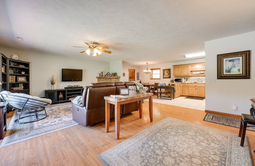 Squires House | Game Room & Deck: Serene Ava Countryside Home