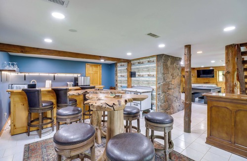 Harrison House | Game Room + Roof Deck: Ozarks Group Getaway!