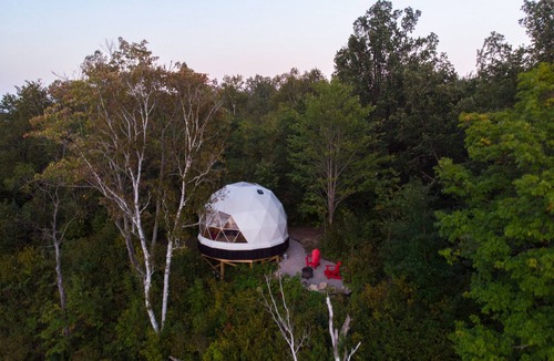 Broadbent Cabin | Geodesic River Dome off grid remote super camping