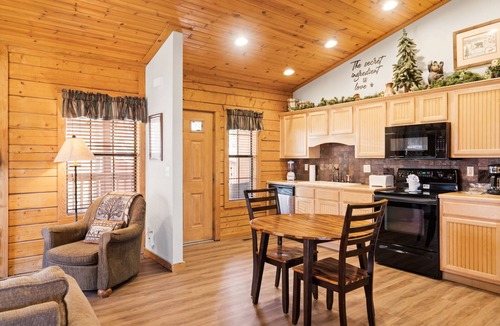 Branson Theater District Cabin | Getaway Cabin for Two with Fireplace & Whirlpool Tub - Minutes from Entertainment!