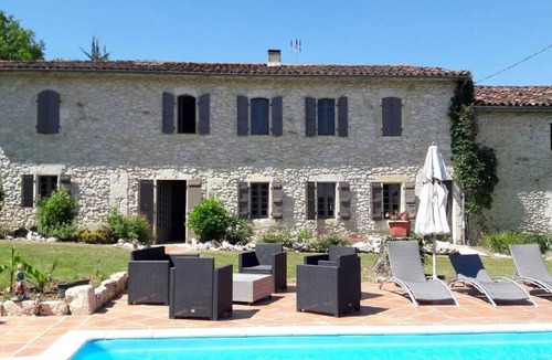 Vic-Fezensac House | Gîte Le Bernes - Pool with view