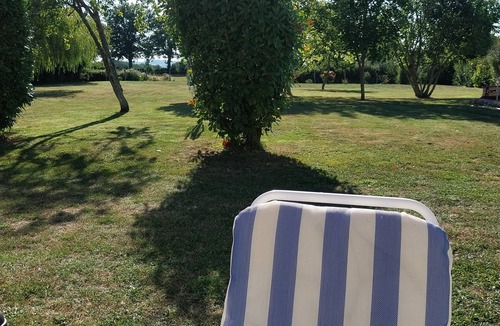 Echassieres House | Gite le Terminus, garden and pool view