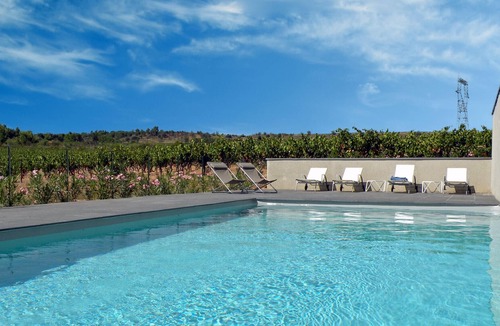 Saint-Frichoux Cottage | Gite Muscat, communal heatable and fenced pool, surrounded by vineyards