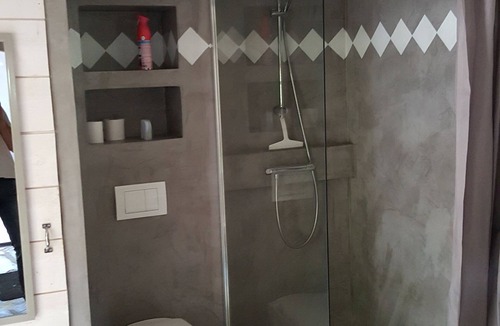 Cheffes House | Gite with shaded paved terrace