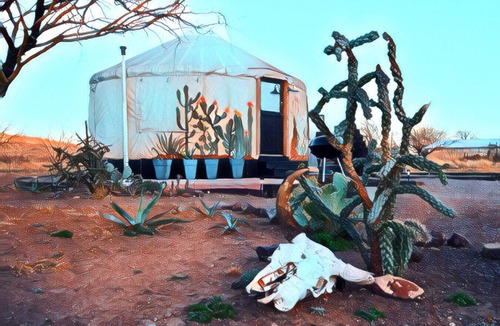 Alpine RV Rental | Glamp in Heated Yurt in Big Bend @ Casa de Marca