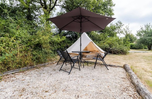 Auriac-du-Perigord RV Rental | Glamping 'Tente' with Shared Terrace and Shared Garden