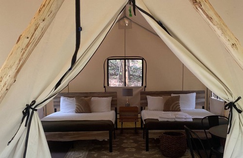 Middle Grove RV Rental | Glamping Tent/ electricity/ on stream