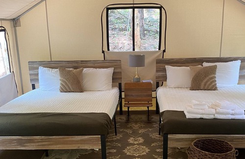 Middle Grove RV Rental | Glamping Tent/ electricity/ on stream