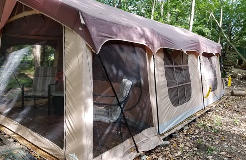 Waterloo RV Rental | Glamping Tent in the Woods