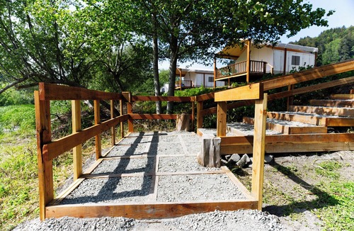 Klamath RV Rental | Glamping tent on the river.