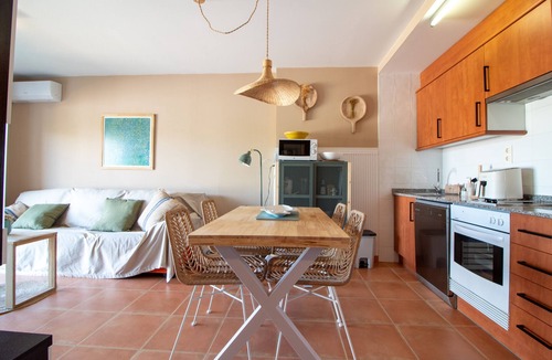 Playa de Almarda Apartment | Global Vacacional: Ground floor with pool in Almenara