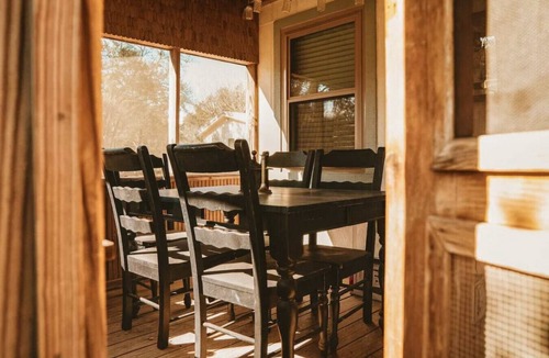 San Marcos Cabin | Goat-Tastic Retreat: Tub, Fire Pit, Porch & Pool